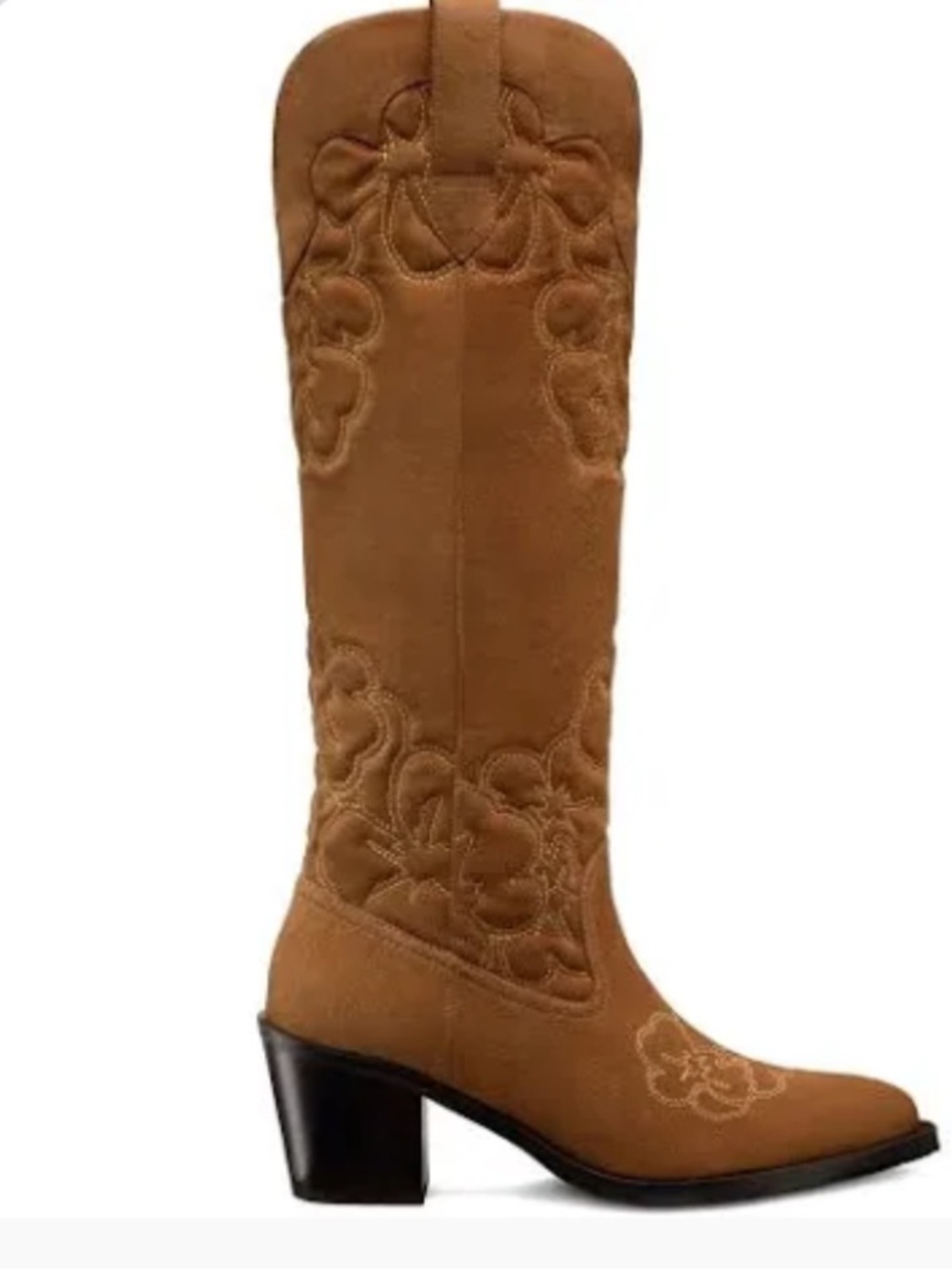 Stuart Weitzman Tan Suede Over-the-Knee Embroidered Boots
